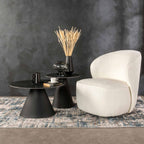 Saanvi Fabric Swivel Chair - Cream