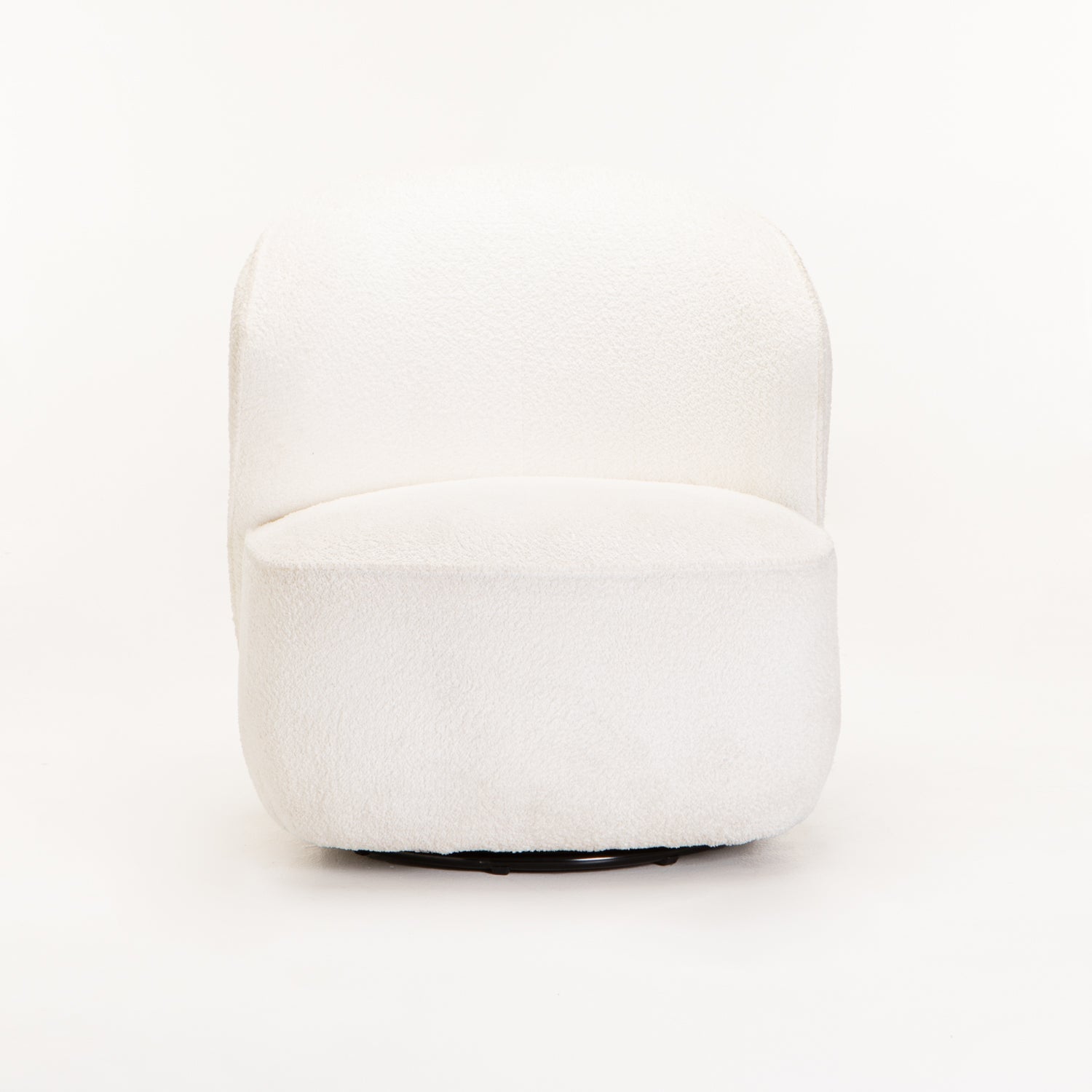 Saanvi Fabric Swivel Chair - Cream