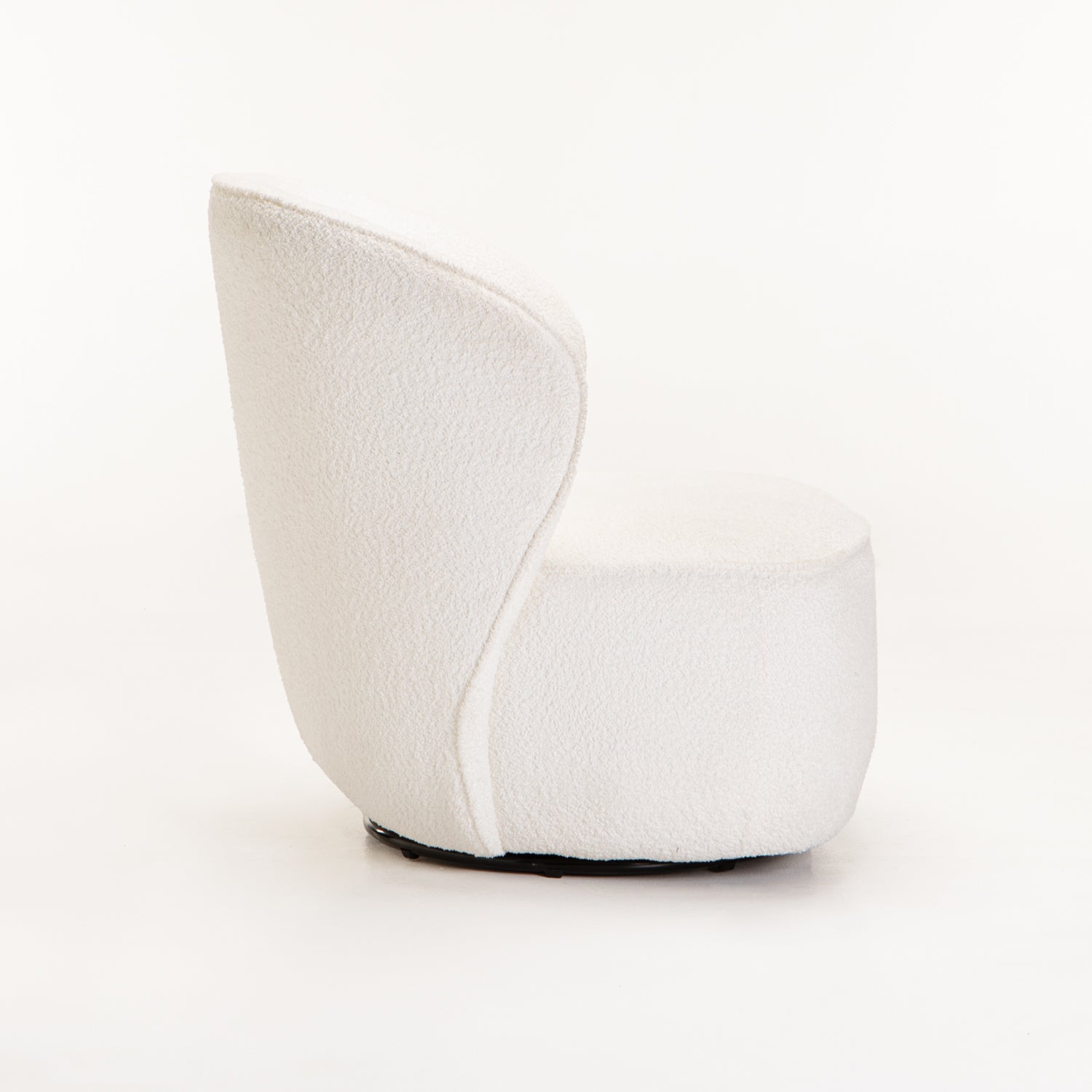 Saanvi Fabric Swivel Chair - Cream