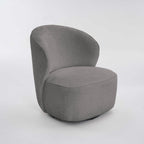Saanvi Fabric Swivel Chair - Grey