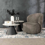 Saanvi Fabric Swivel Chair - Grey