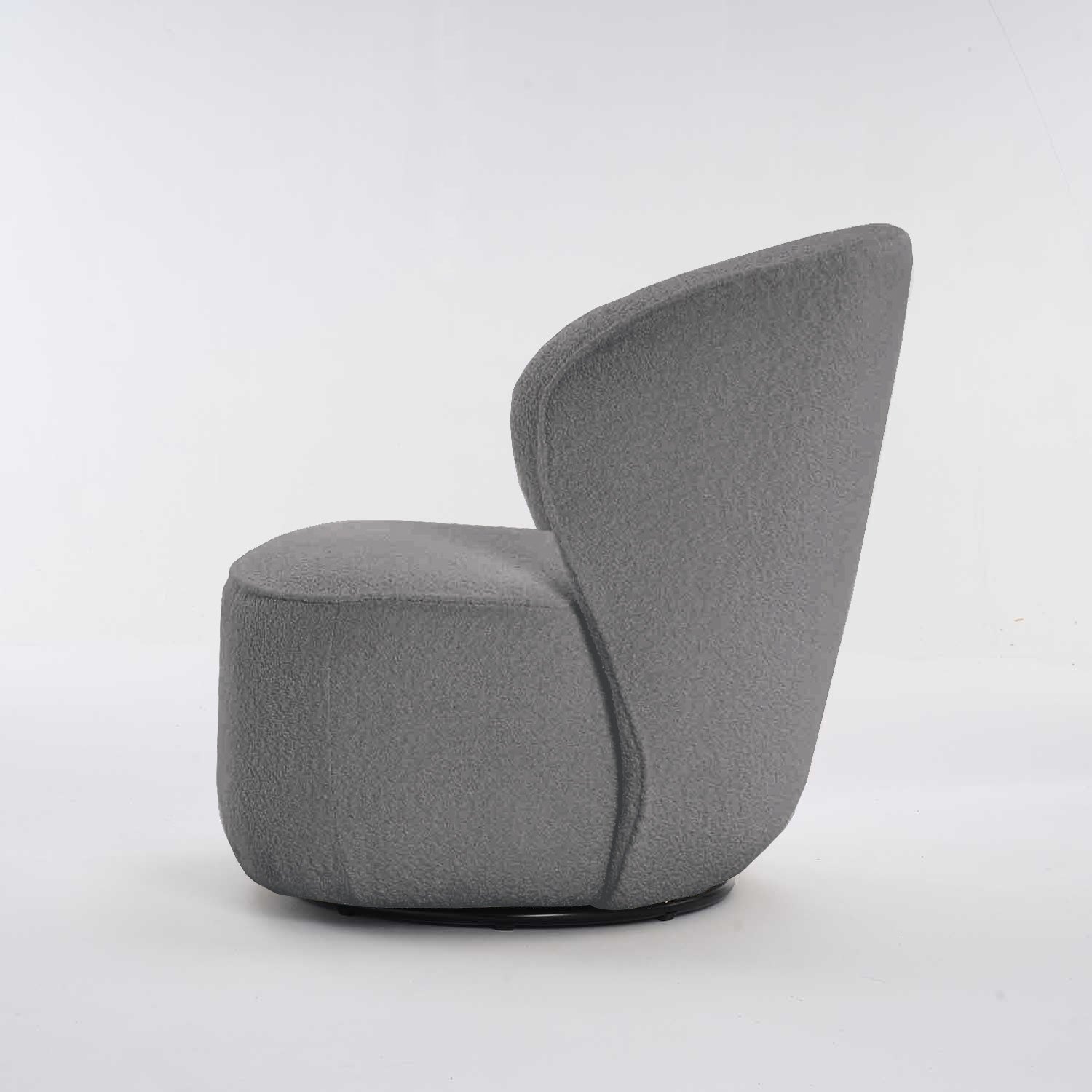 Saanvi Fabric Swivel Chair - Grey