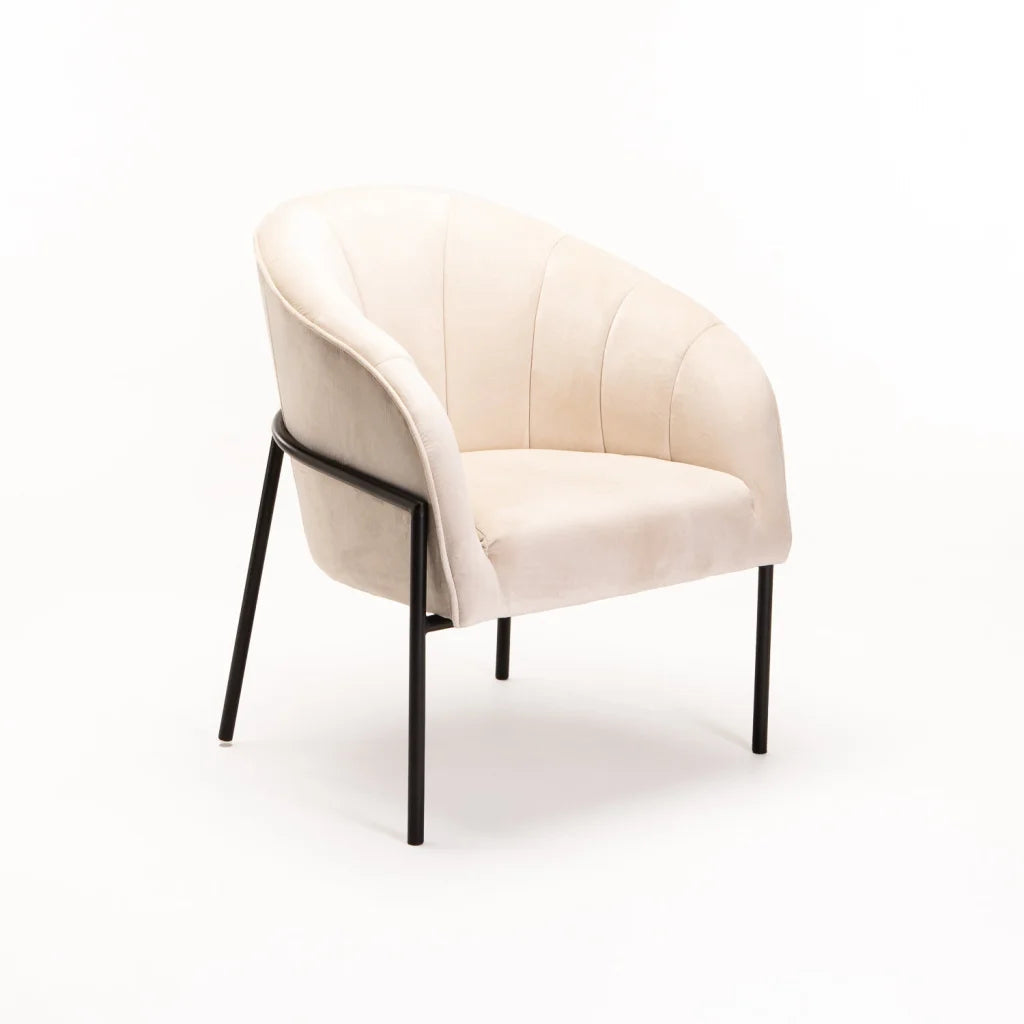 Sajah Velvet Chair - Cream