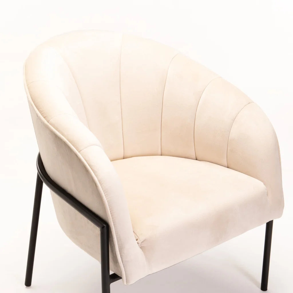 Sajah Velvet Chair - Cream