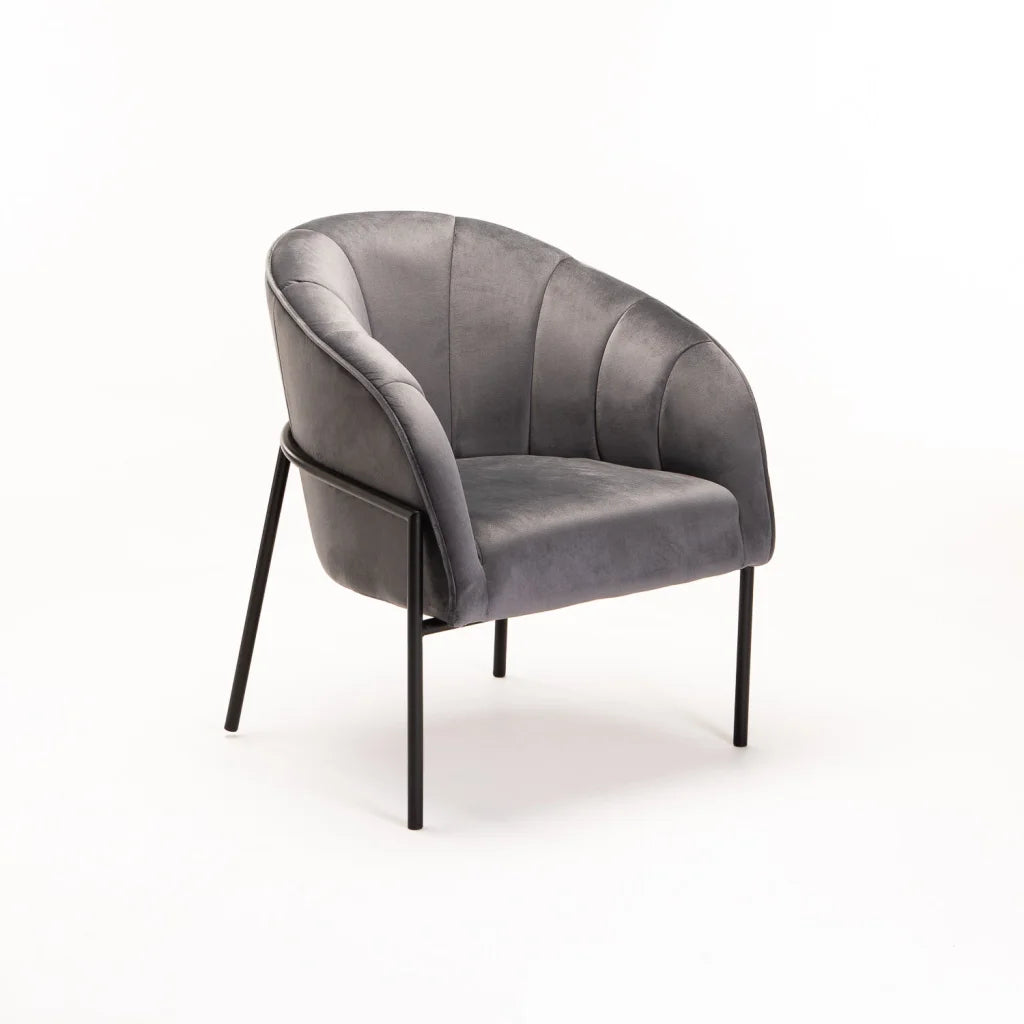Sajah Velvet Chair - Grey