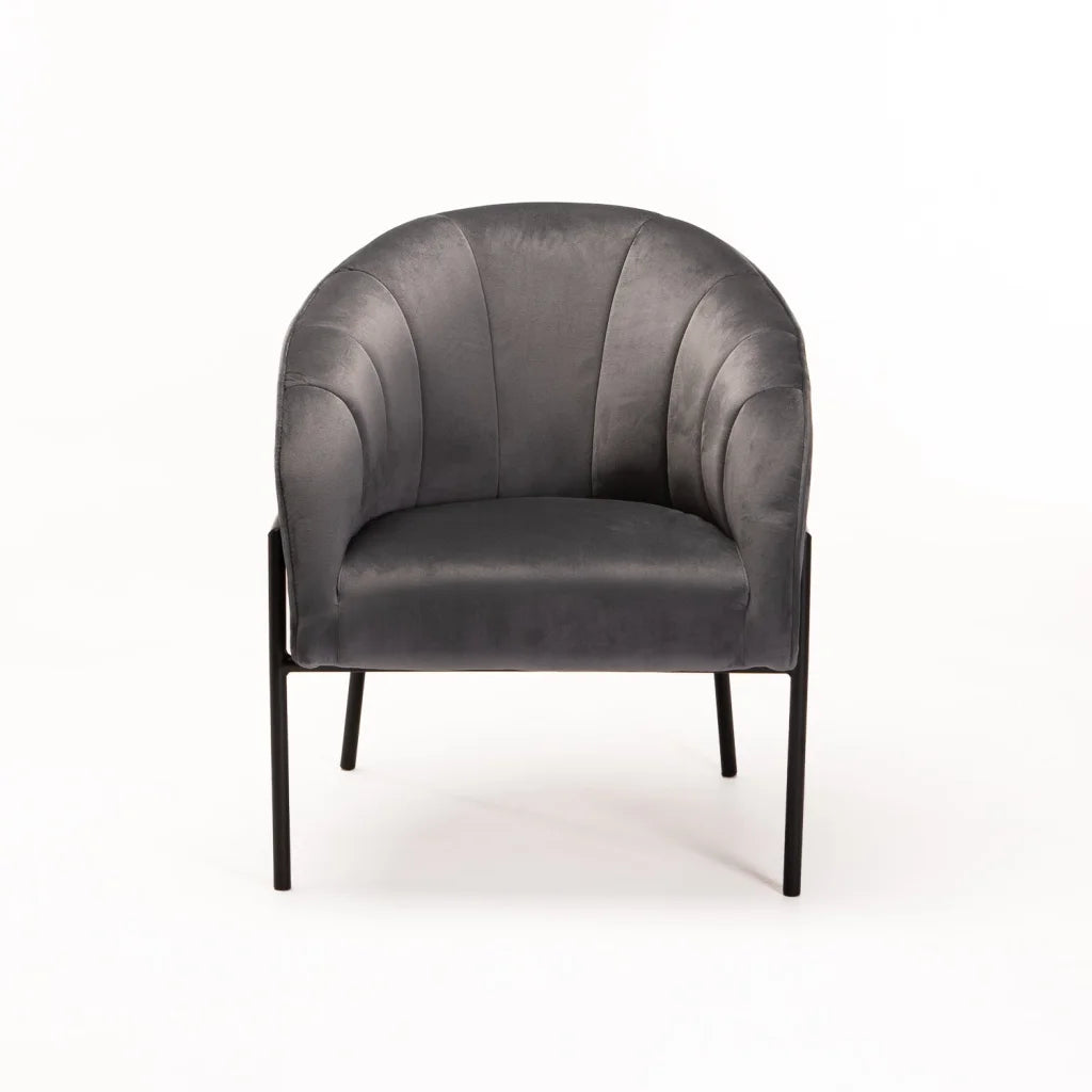 Sajah Velvet Chair - Grey