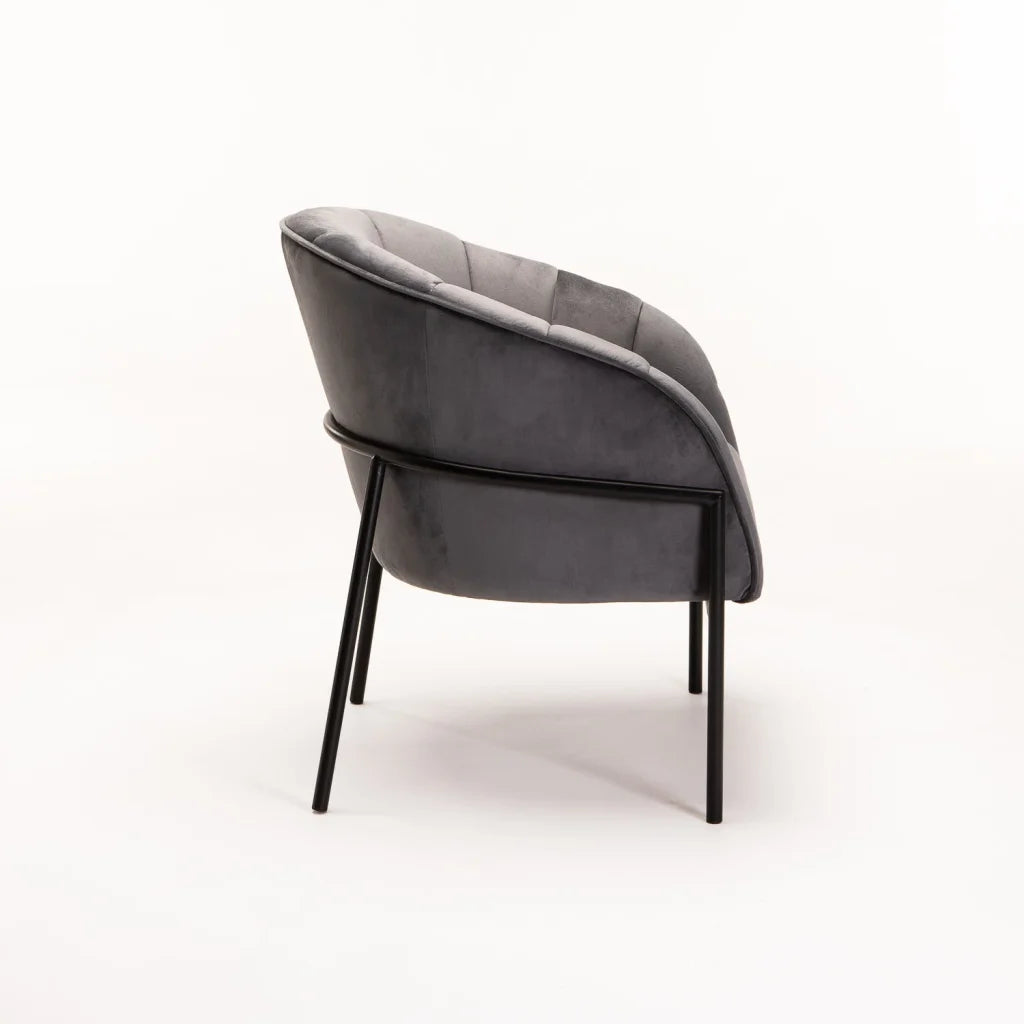 Sajah Velvet Chair - Grey