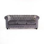 Shapidio Velvet 3 Seater Couch - Grey