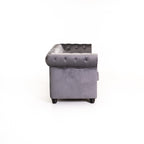 Shapidio Velvet 3 Seater Couch - Grey