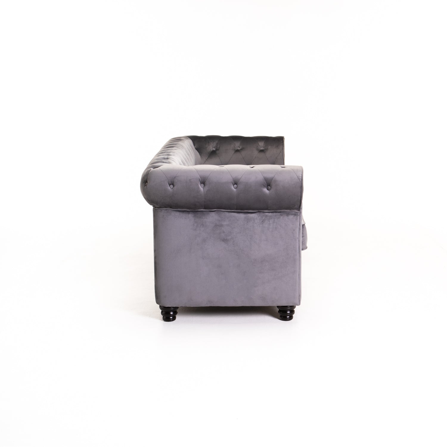 Shapidio Velvet 3 Seater Couch - Grey