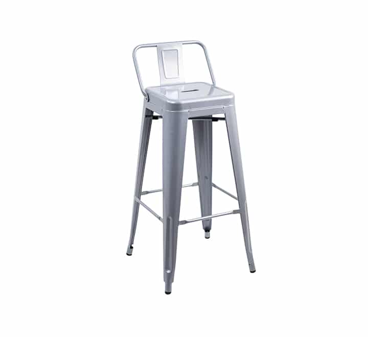 Replica Low Back Tolix Bar Stool - Silver