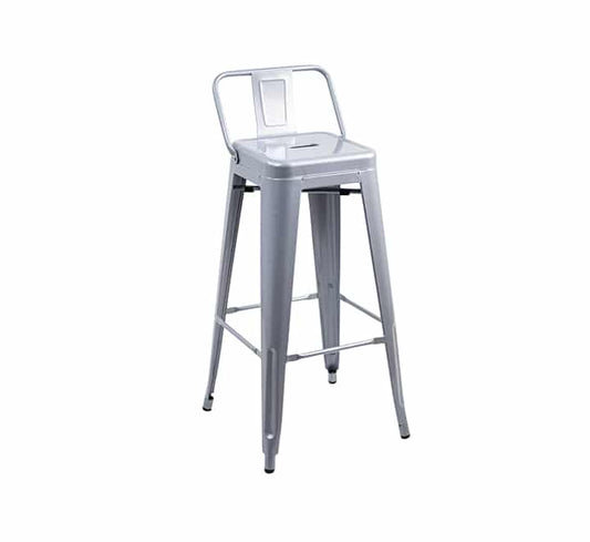 Replica Low Back Tolix Bar Stool - Silver