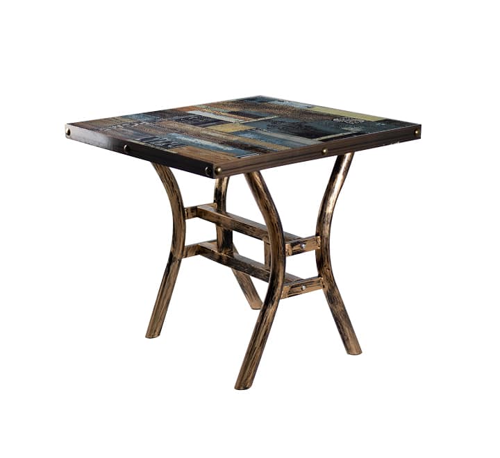 Wooden Print Cafe Table 80cm