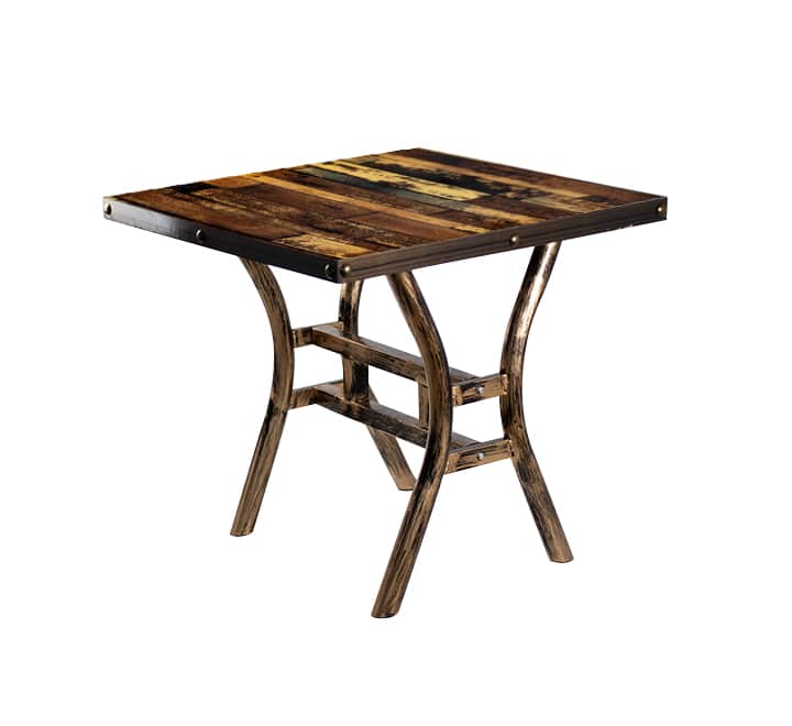 Wooden Print Cafe Table 80cm