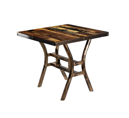 Wooden Print Cafe Table 80cm