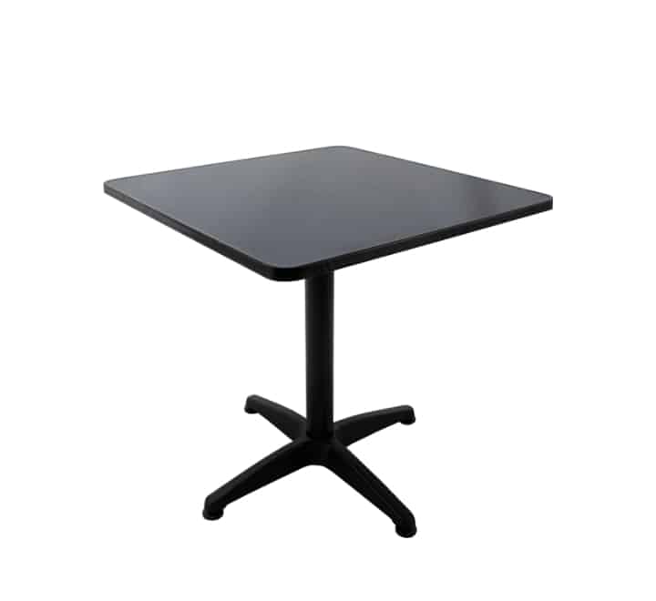 Metal Square Cafe Table Black 70cm