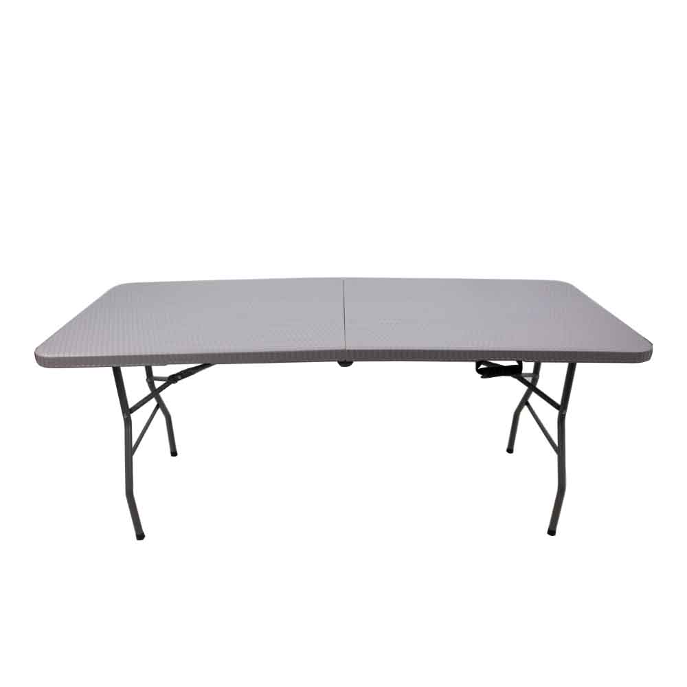 Rattan Folding Table Light Grey 180cm