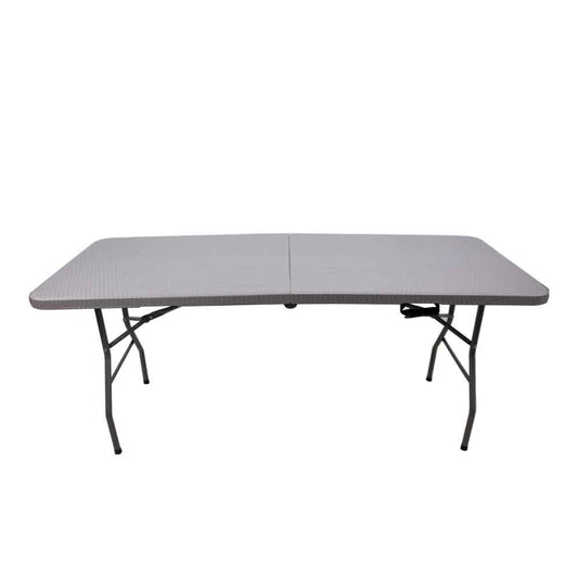 Rattan Folding Table Light Grey 180cm