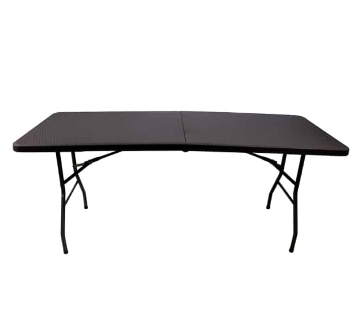 Rattan Folding Table Brown 180cm