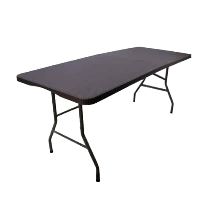 Rattan Folding Table Brown 180cm