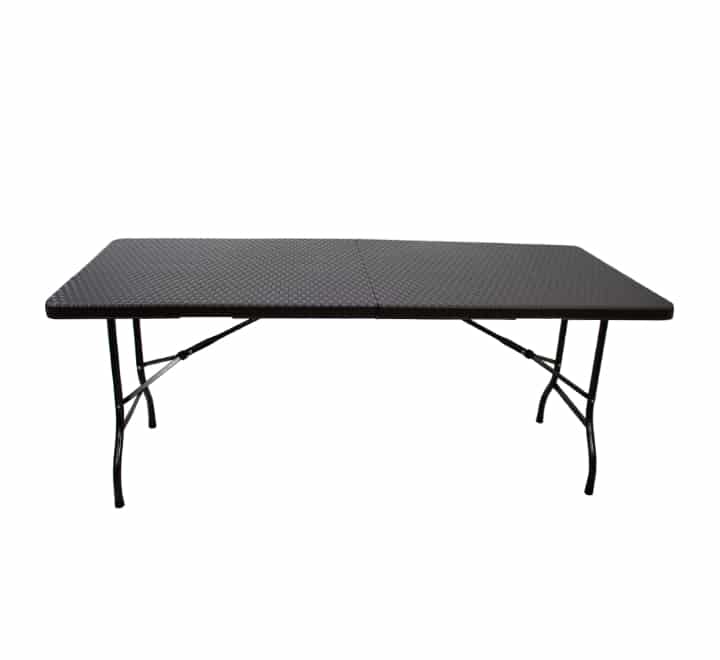 Rattan Folding Table Brown 180cm