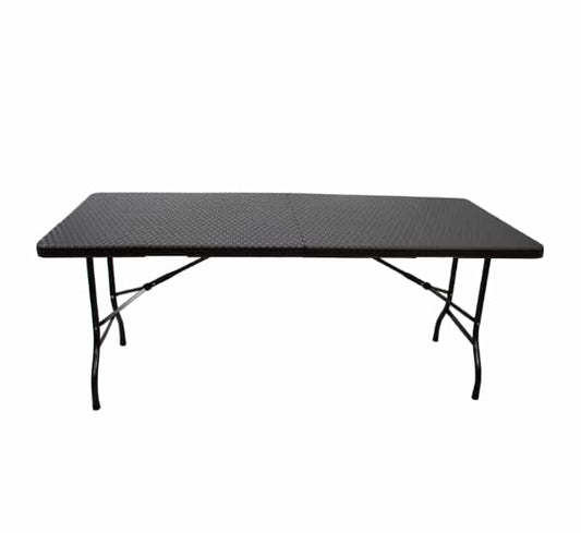 Rattan Folding Table Brown 180cm