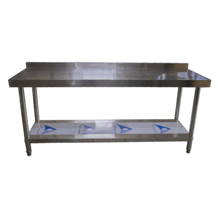 1.8m Prep Table with Splashback & Under Shelf