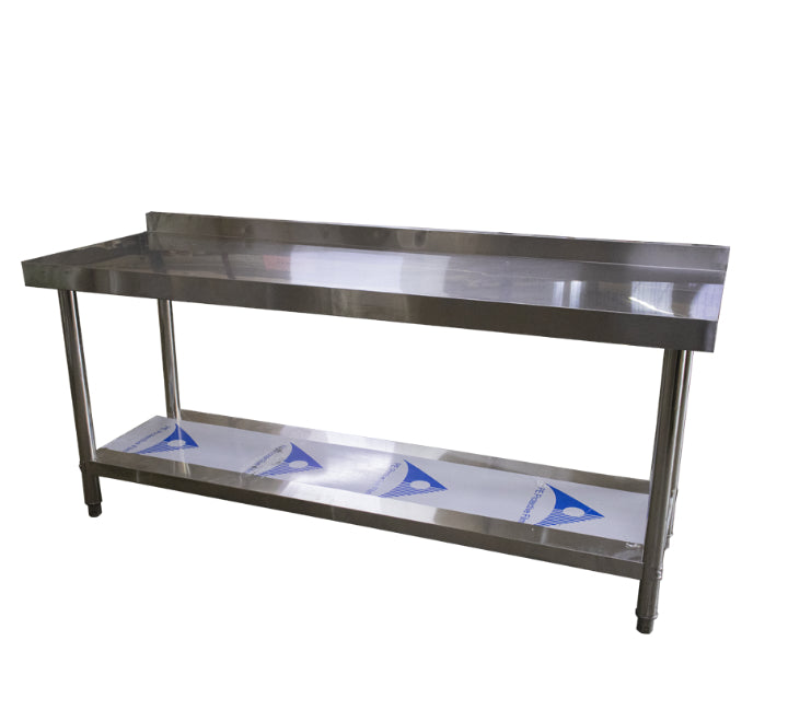 1.8m Prep Table with Splashback & Under Shelf