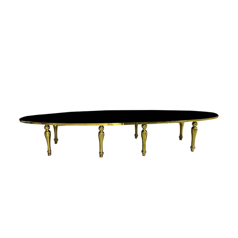 Glass Dining Table with Gold Legs 4.6m