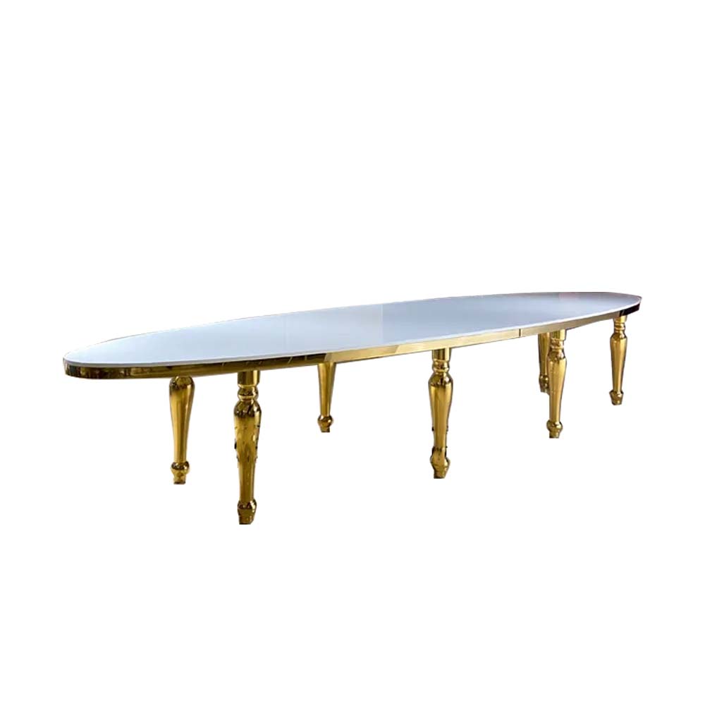 Glass Dining Table with Gold Legs 4.6m