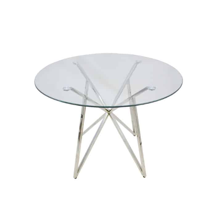 Glass Round Table Metal Legs