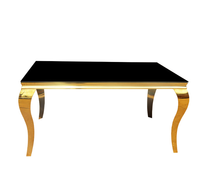 Black Glass Top Dining Table Gold Frame