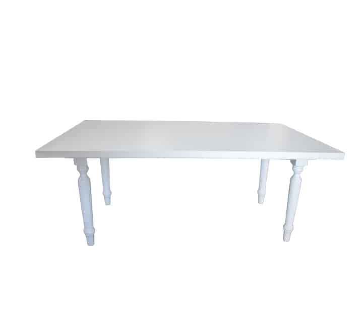Kids White Rectangular Wooden Table 1.5m