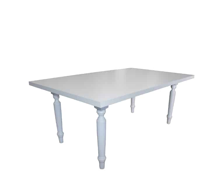 Kids White Rectangular Wooden Table 1.5m