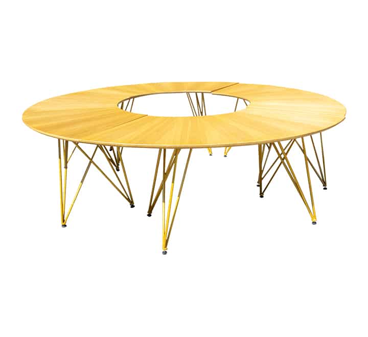 4pc Serpentine Wooden Top Table