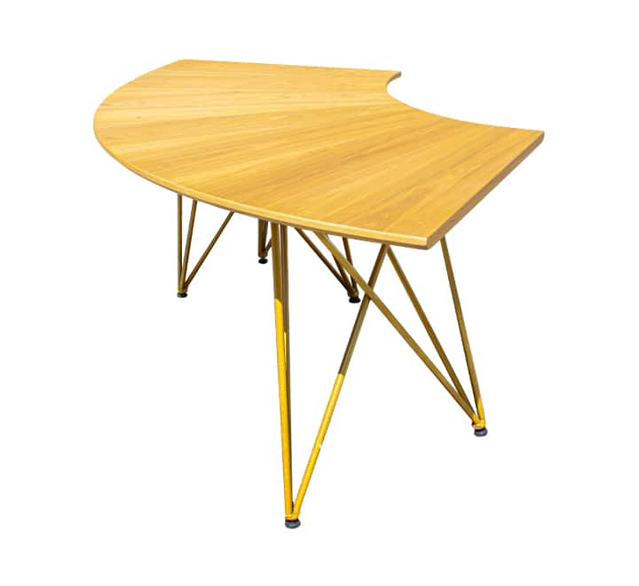 4pc Serpentine Wooden Top Table
