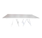 White Wooden Table with Trestle Legs 2.4m