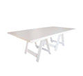 White Wooden Table with Trestle Legs 2.4m