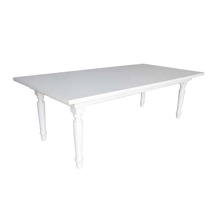 White Rectangular Wooden Table 2.4m