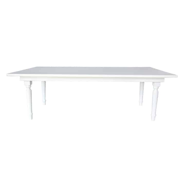 White Rectangular Wooden Table 2.4m