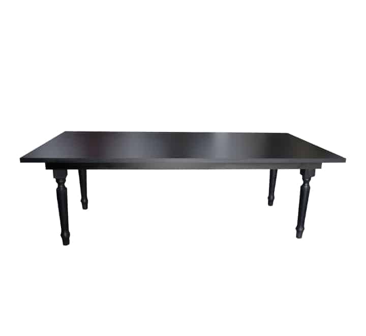 Black Rectangular Wooden Table 2.4m