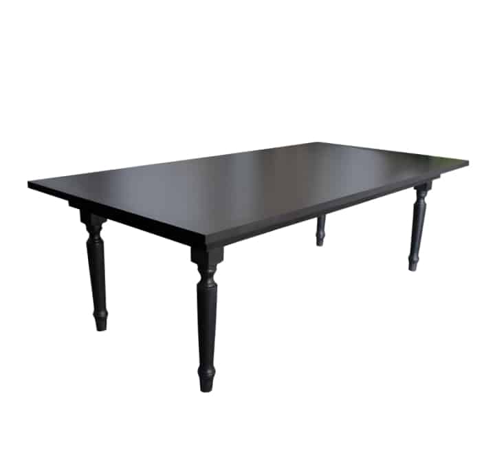 Black Rectangular Wooden Table 2.4m