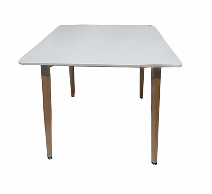 Square Cafe Table with Wooden Legs 80x80cm