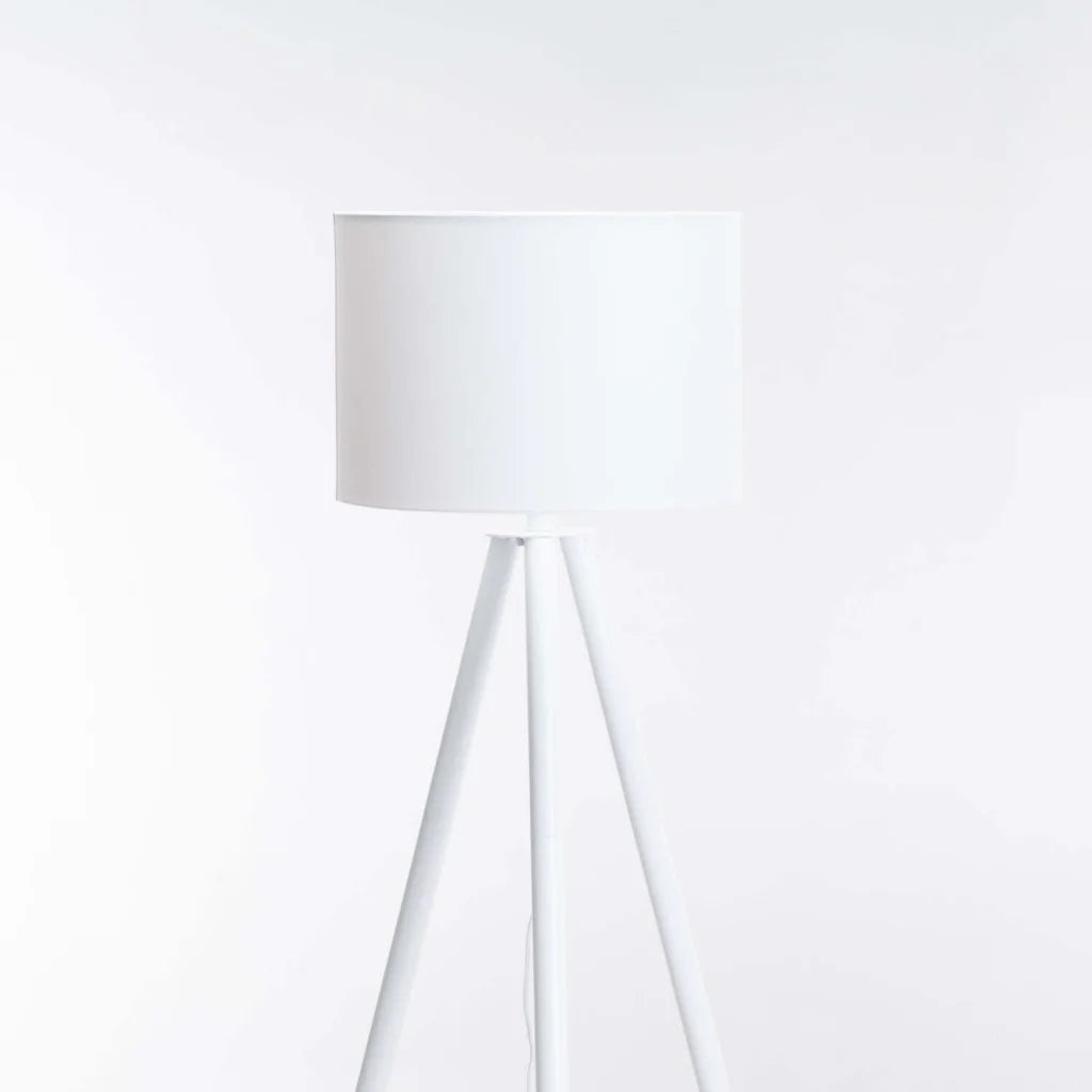 Thiago Wooden Tripod - White Fabric Shade 156cm
