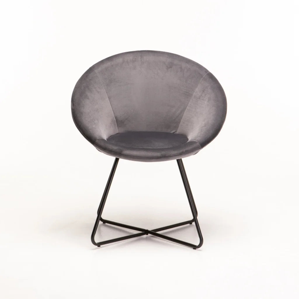 Udaya Velvet Armchair With Black Leg