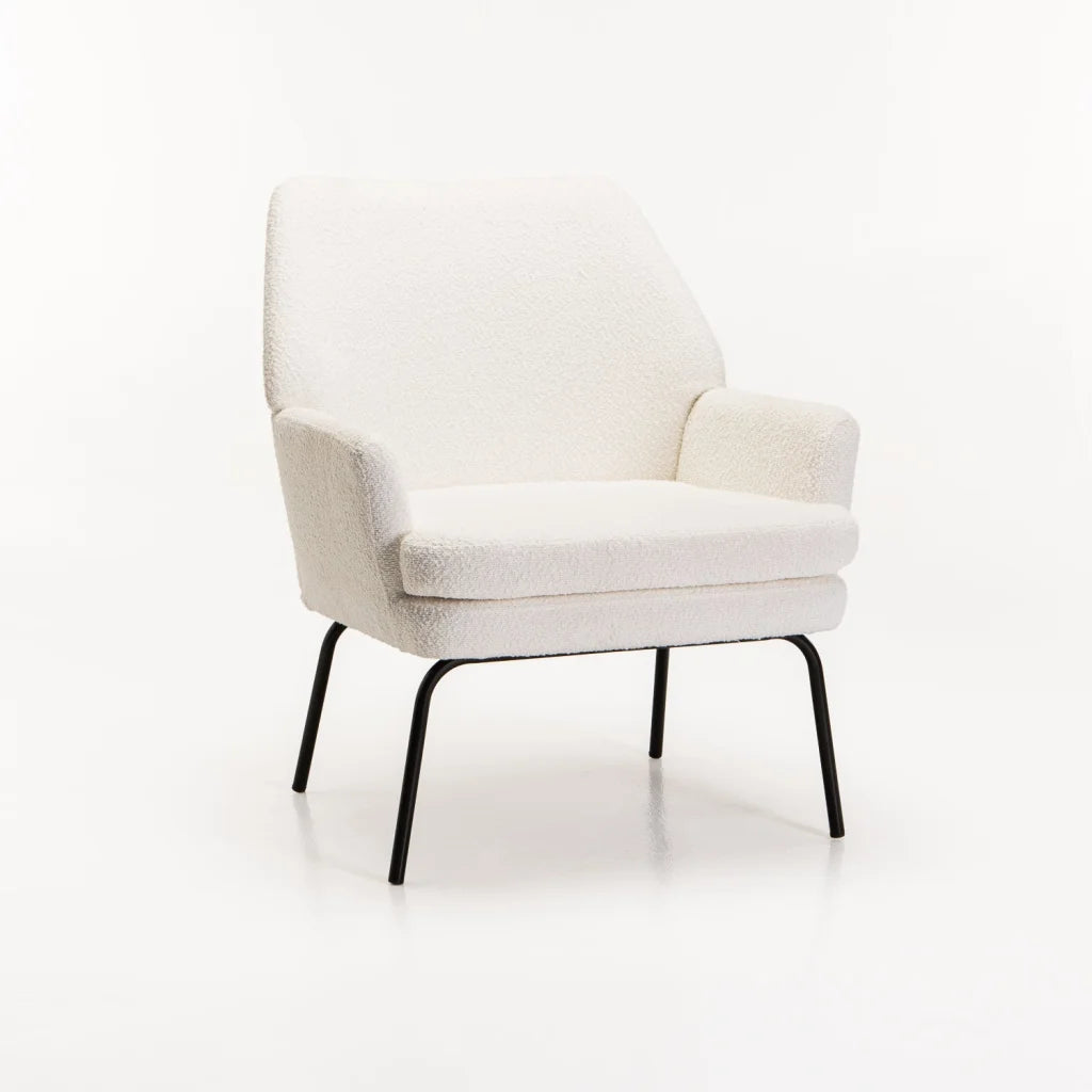 Vishaya Boucle Fabric Chair - Cream