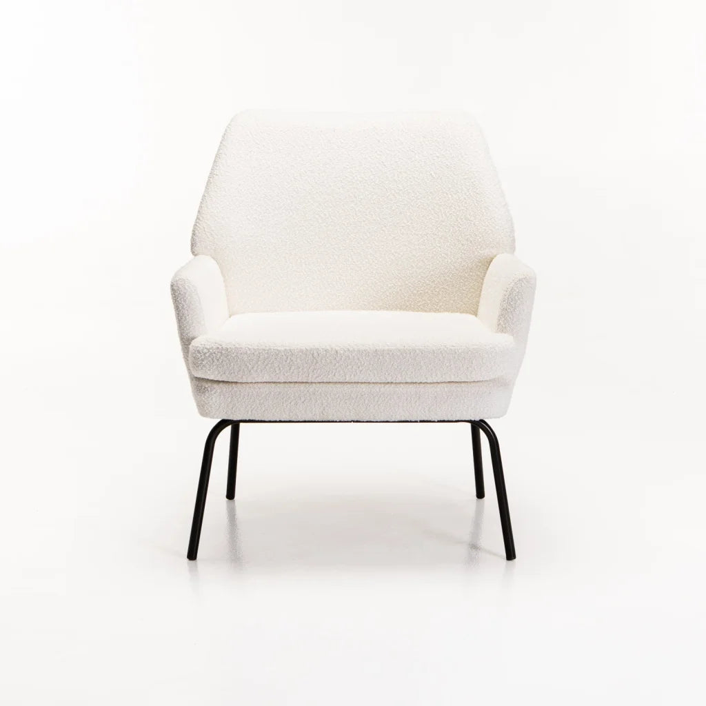 Vishaya Boucle Fabric Chair - Cream