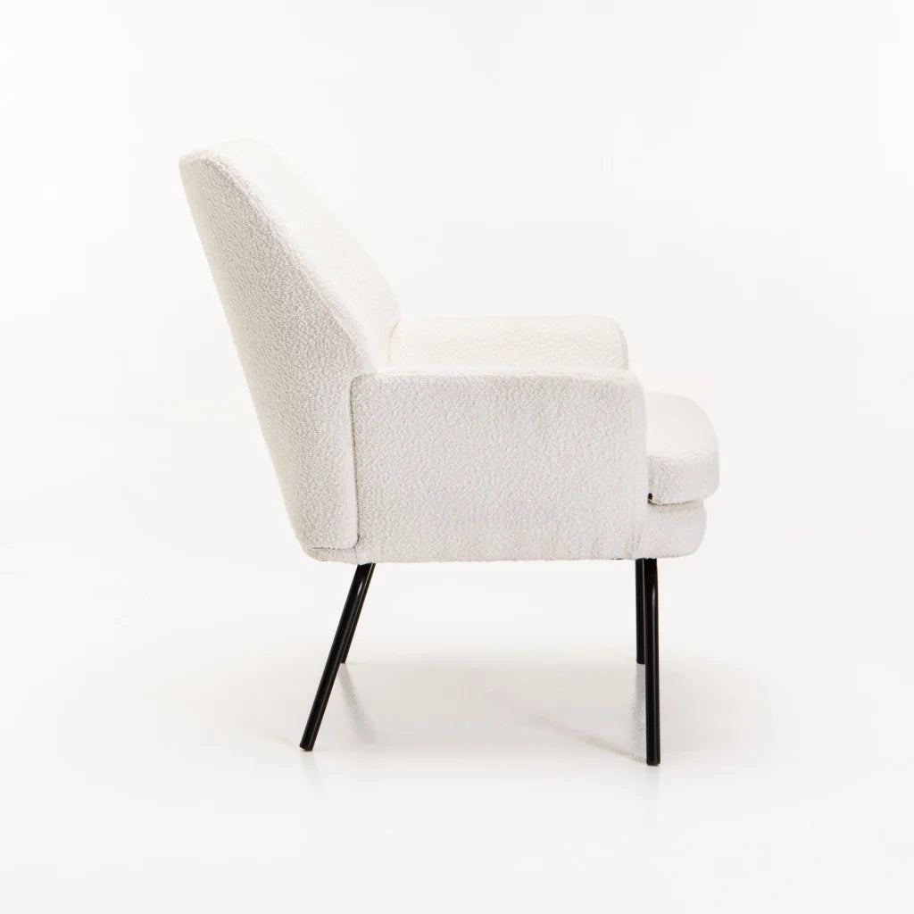 Vishaya Boucle Fabric Chair - Cream