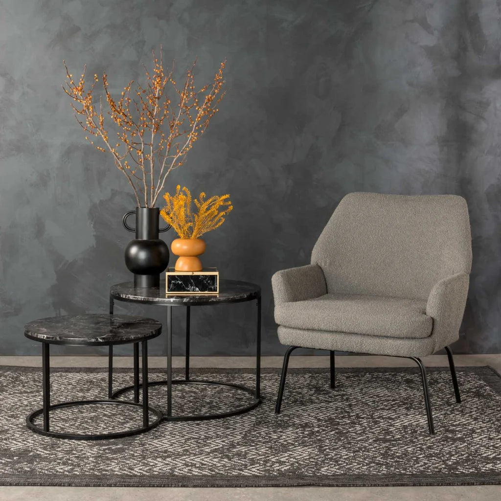 Vishaya Boucle Fabric Chair - Grey