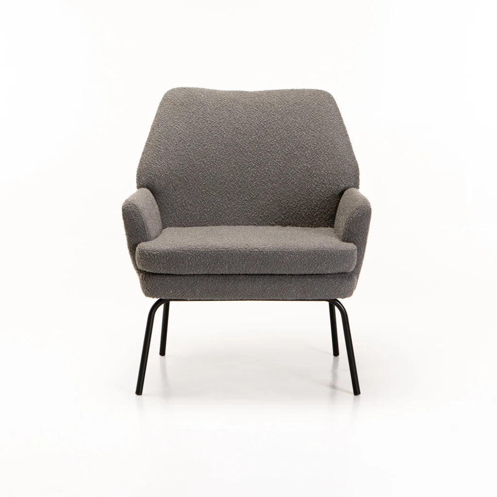 Vishaya Boucle Fabric Chair - Grey